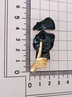 Nowoczesna broszka czarna twarz - 2