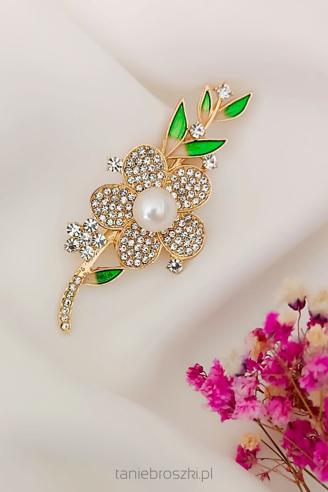 Damska broszka z cyrkoniami