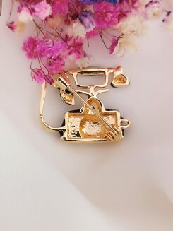 Czarno złoty retro telefon - 4