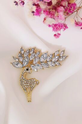 Jelonek z porożem z cyrkoniami