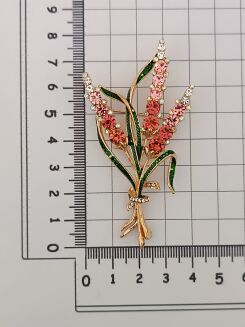 Kwiatowa broszka - bukiet w różowej kolorystyce - 3