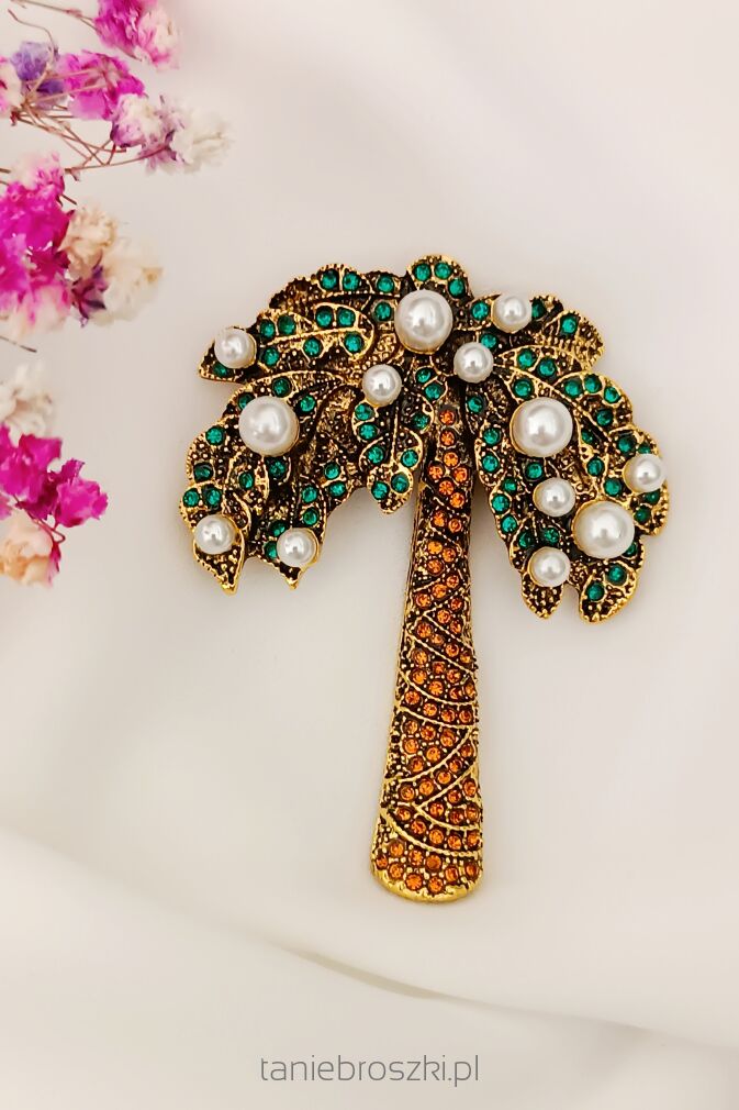 Palma w pomarańczowo zielonej kolorystyce