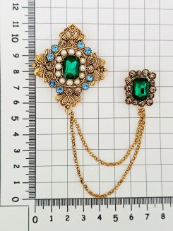 Dwu częściowa broszka z łańcuszkiem - 2