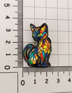 Kolorowy pin kot - 4