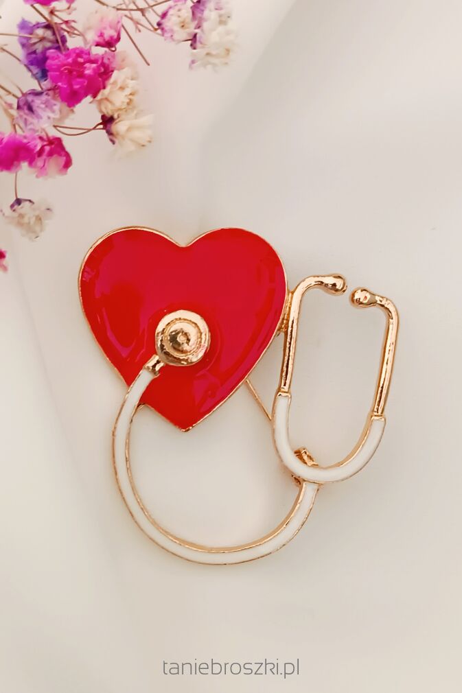 Stetoskop czerwono biały