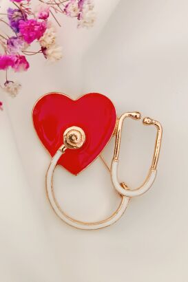 Stetoskop czerwono biały