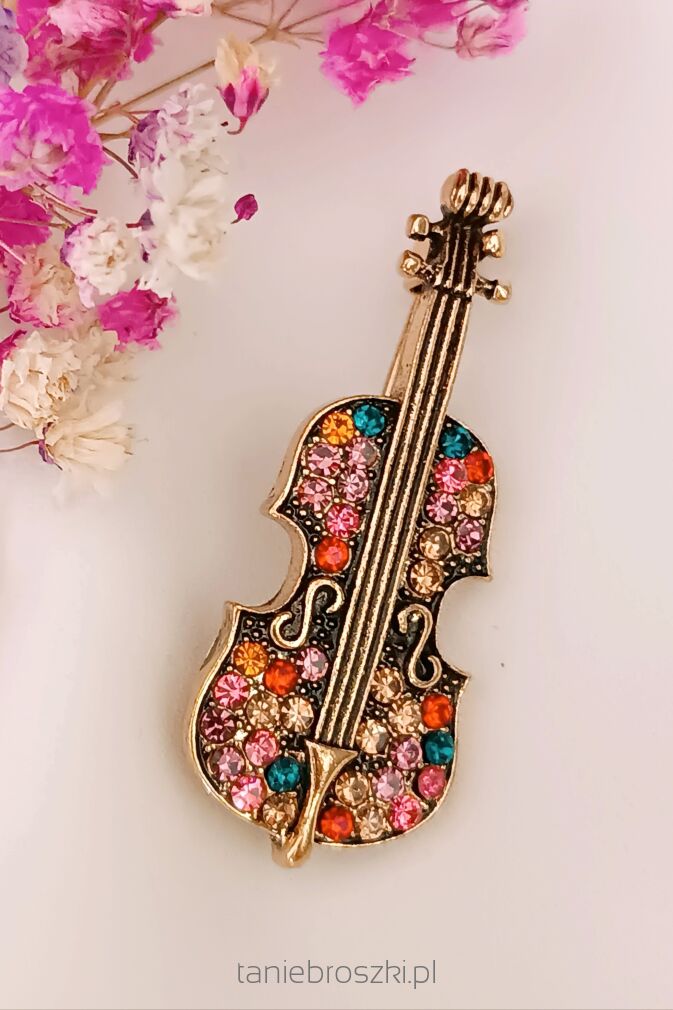 Kolorowe skrzypce z cyrkoniami