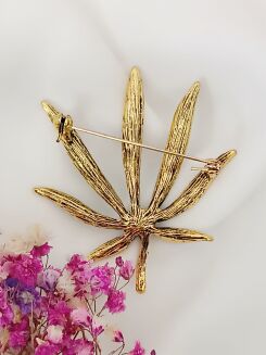 Duży liść z zielonymi cyrkoniami - 3