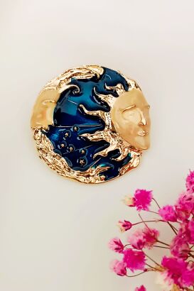 Broszka słońce i księżyc.