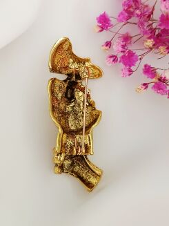 Nowoczesna broszka twarz w stylu vintage - 3