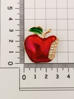 Super broszka nadgryzione jabłko z cyrkoniami - 2