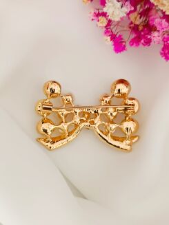 Broszka kokardka z perełkami - 3