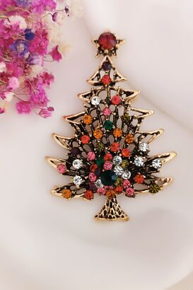 Choinka z kolorowymi cyrkoniami